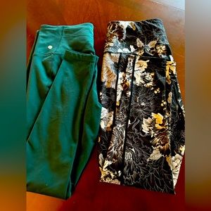 Zelle leggings green size XL and black floral size L